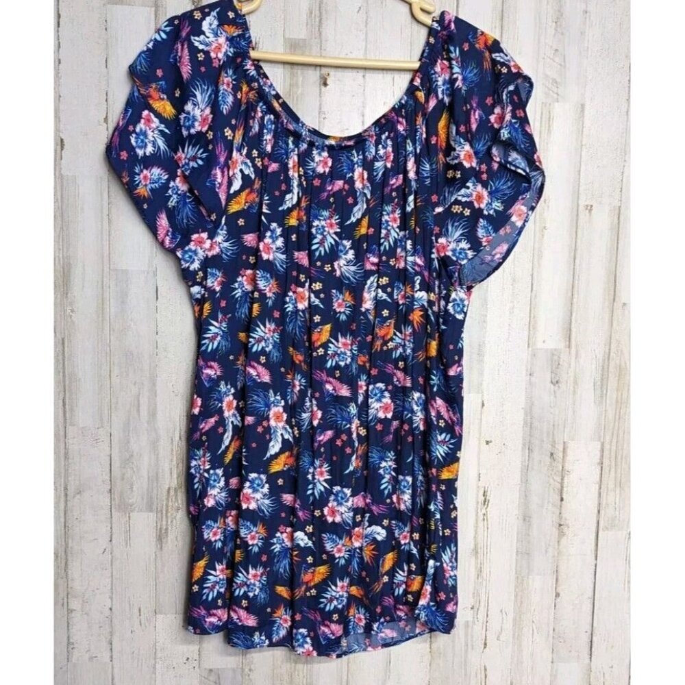 Terra & Sky 1X Peasant Top Floral 16 18